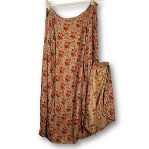 April Cornell XL Floral Roses Maxi Skirt Cottagecore Prairie Boho Cottage Button
